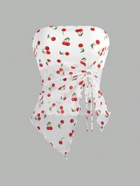 Multicolor Casual Collar Sleeveless Mesh Fabric Fruit&Vegetable,All Over Print  Embellished Medium Stretch  Women Clothing