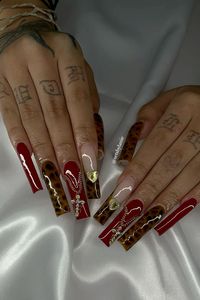 xl fall nails🍷🐆