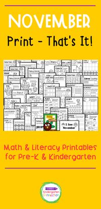 Are you looking for November math and literacy printables for Kindergarten? We've got just the right thing for you! These low prep activities are fun, independent, and engaging for students. They contain fall and Thanksgiving-themed activities, such as scarecrows, turkey, leaves, and candy corn. Add them to your lesson plans early on, and be ready when November is here!