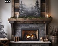 Warm Looking Reclaimed Wood Beam Fireplace Mantel With Iron Corbels 217 - Etsy