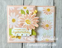 Fun Stamper - Oksana Semenska: Cheerful daisies Gift Card