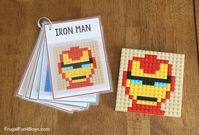 LEGO Superhero Mosaic Building Cards - Frugal Fun For Boys and Girls