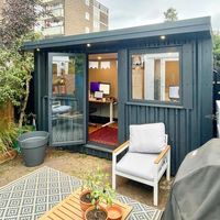 Bespoke Hideouts on Instagram: "It’s been a while since our last post… we’ve been very busy building lots of your designs! We’ll share more of our completed projects soon but for now, here is one of our recent garden offices - a perfect compliment to that summer garden set up! Swipe ➡️ for before"