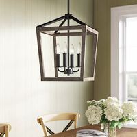 Birch Lane™ Dormody 4 - Light Lantern Geometric Chandelier | Birch Lane