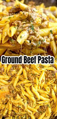 Cheesy Ground Beef Pasta Dinner is made in one skillet using simple ingredients This budget friendly family dinner is perfect for families who are pinching pennies. The ingredients are simple and inexpensive. Yet, it's very hearty and filling dinner.