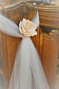 Wedding Church Voile Tulle Rose Flower Pew Ends ~DIY Decorations ~ Mocha Pink | eBay