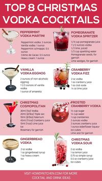 Looking for vodka cocktails that perfectly capture the holiday spirit? These top 8 Christmas vodka cocktails bring together flavors like cranberry, pomegranate, and peppermint, creating festive drinks everyone will love. Be sure to save this pin so you can mix up these flavorful cocktails at your next holiday gathering!