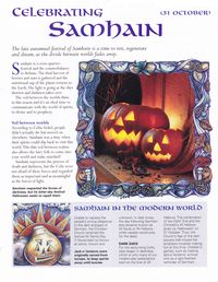 Celebrating Samhain: start at the end. Door passing from light to dark. Final harvest.