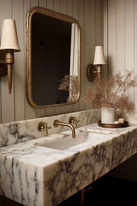 Pristine bathroom design! Get all the details #bathroom #homegoods #home #amazon #details #LTK #design #beautiful #more #mirror #marble #pristine #follow #designer #interiordesigner #love