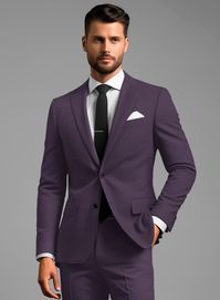 Luxury with a leisure aesthetic takes shape for the perfect man who wants to stand out on every occasion. Crafted with a blend of wool and lycra, our Napolean Stretch Purple Wool Jacket has a bright purple color with a smooth texture and can be worn on chilly days and helps you to look dapper at the same time.  Look Includes  Napolean Stretch Purple Wool Fabric  Two Button Jacket Style  Notch Lapel  Horn Royal Black Buttons  Single Vent  Three Cuff Buttons   Click 'Customize Now' to modify the look if needed.  Lining: Viscose; Dry Clean.