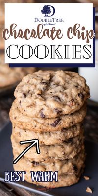 These are the amazing warm chocolate chip cookies with a touch of oatmeal that you receive arrival at the Doubletree Hotels. Like being on vacation… but at home! This is the doubletree cookie recipe that Doubletree by Hilton released during that time we were all home during 2020.