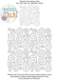 Swirly Curly End-to-End Quilting Design | Machine Embroidery Designs by JuJu