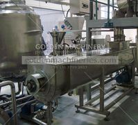 Ribbon Mixer is designed to mix different type (both solid and liquid) additives, the purpose to improve the flavor and taste of peanut butter. Ribbon mixer has a screw force inside for put material forwardly. According to processing requirement, ribbon mixer can be designed into single layer or double layers, double layer type can be inducted cooling medium.