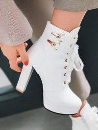 White Round Toe Sequin Fashion Ankle Boots