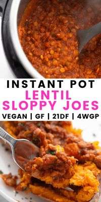 Instant Pot Lentil Sloppy Joes - Confessions of a Fit Foodie