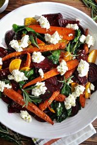 Roasted Beets & Carrots Salad with Burrata from @thenoshery