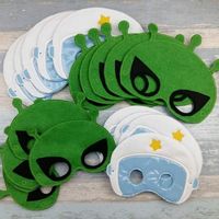 Lots of #Halloween Party masks available to purchase including these Astronaut and Aliens. . Made in childrens and adult sizes