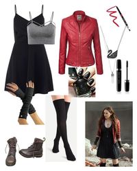 "Disney Bound - Wanda Maximoff" by claire-loescher on Polyvore featuring Marc Jacobs, Dollup Beauty, Miss Selfridge, Dr. Martens and Swarovski