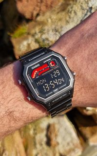 Custom Casio 'redline Meter' Mod Black Casio WS1600 Digital Modified Watch Hydromod and 22mm Metal Bracelet Gift for Him - Etsy Israel