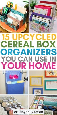 Get creative and upcycle your cereal boxes with these fun and easy craft projects. These organization ideas will also make a statement with your home decor and help keep your space tidy and clutter-free. Enjoy these organizing hacks!