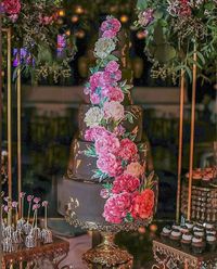 Elegant Wedding Dessert Table with Opulent Treasures Antique Gold Cake Stands & Dessert Stands. Photo, Wedding Cake & Desserts by @bluechocolatbyhazar