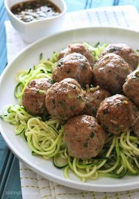 Asian Turkey Meatballs With Lime Sesame Dipping Sauce