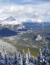 Looking down at Banff from top of gondola