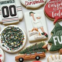 Cassidy Burk on Instagram: "‘Tis the season to be merry✨ Annual Christmas Vacation set! I look forward to this every year! • • • • • #royalicing #cookie #customcookies #montana #royalicingcookies #sugarcookies #cookiesofinstagram #helenamontana #cookies #decoratedcookies #406 #sugarcookiedecorating #christmascookies #christmasvacation #christmasvacationmovie #christmas"