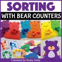 Looking for fun and meaningful morning work for your little learners? These sorting activities with bear counters are perfect for your morning work tubs, math centres, and busy boxes. They are low-prep; just print the pages, follow the instructions, and you are ready to go.Check the preview to see what's inside this resource. Here is an outline of what you will find in this resource:Sort by Color BearsSort and Count (Bears in Caves Activity)Color Matching (Alphabet Pages)Check other Bear Counter