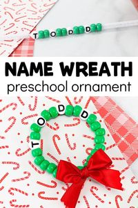 DIY Beaded Wreath Craft With Children's Names | Fun-A-Day!