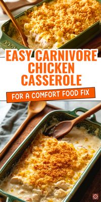 This creamy chicken casserole is the perfect addition to your carnivore diet! Packed with hearty, protein-rich chicken and a decadent sauce, it’s a comforting, low-carb meal that’s easy to prepare. Whether you’re meal prepping or craving comfort food, this casserole will hit the spot. Save this pin for a satisfying carnivore recipe!