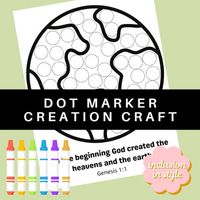 This creation story earth dot marker craft is perfect for your preschool, children's church, and Sunday school lesson on Genesis 1! This download includes 1 earth dot marker activity page reading "In the beginning God created the heavens and the earth"