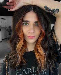 Black and Copper Money Piece Hair