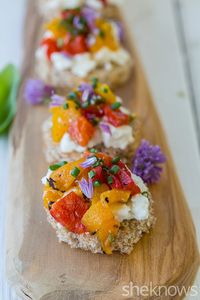 Feta, roasted peppers & chive tea sandwich