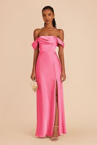 Mia Bon Bon Pink Matte Satin Dress | Birdy Grey