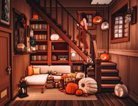 #eapartner  Autumn vibes 🎃🍂 Under stairs Reading nook. -No cc -Playtested  Download from gallery 🆔 MalinDesigns  #thesims4 #sims4 #sims4houses #sims4housebuild #showusyourbuilds #autumn #autumnbuild #thesims4builds