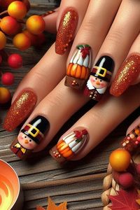 Thanksgiving is a time for gratitude, family, and festive gatherings. Celebrate the season with one of these 25 creative nail designs that reflect the holiday spirit! Fall, ideas, short, art, colors, inspo, snoopy, designs acrylic, easy, simple.