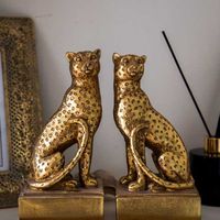 Art Deco Style Black & Gold Leopard Bookends - Etsy UK