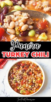 If you love the delicous turkey chili from Panera then you'll love this easy copycat recipe. You can make this copycat Panera chili in your crockpot or on your stove top!