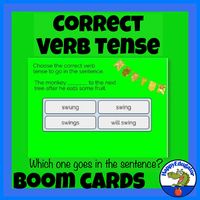 Correct Verb Tense BOOM CARDS Distance Learning by HappyEdugator