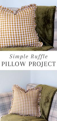 Bring a touch of charm to your home. Easy, charming, and affordable to make, these DIY ruffle check cushions are perfect for beginners.