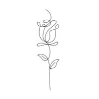 Rose flower line art | Premium Vector #Freepik #vector #rose-logo #rose-silhouette #poppy-flower #botany