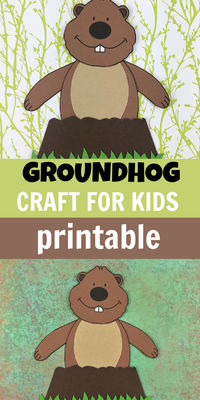 Celebrate Groundhog Day in February with this easy groundhog craft printable template for preschoolers, kindergarteners and elementary school aged kids. The simple groundhog printable and can be used at daycare, preschool or at home. Make a cute paper groundhog coming out of the dirt.