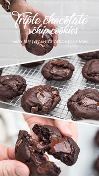 Dairy Free Triple Chocolate Chip Cookies (Vegan)