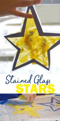 Make a Stained Glass Star Suncatcher or many of them to decorate your windows .