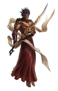 Male Shaitan Fighter - Ruins Of Azlant - Pathfinder PFRPG DND D&D 3.5 5th ed d20 fantasy