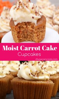 Easy Carrot Cake Cupcakes- Moist, Fluffy | Quick & Easy Moist Cupcakes! 😋 😋 😋 😋 🥕 🥕 🥕 🥕 🥕 🍰 🍰 🍰 🍰 🍰 #carrotcake #cupcakes #creamcheesefrosting #dessert #homemade #moist #fluffy