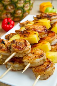 Grilled Jerk Shrimp and Pineapple Skewers