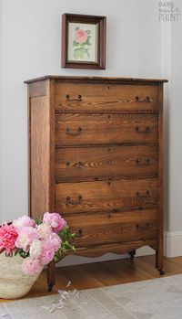 Antique Oak Chest of Drawers "As Found" - Saw Nail and Paint