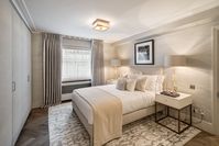 Luxury Interior Architecture and Design project by Katharine Pooley. Luxury neutral guest bedroom